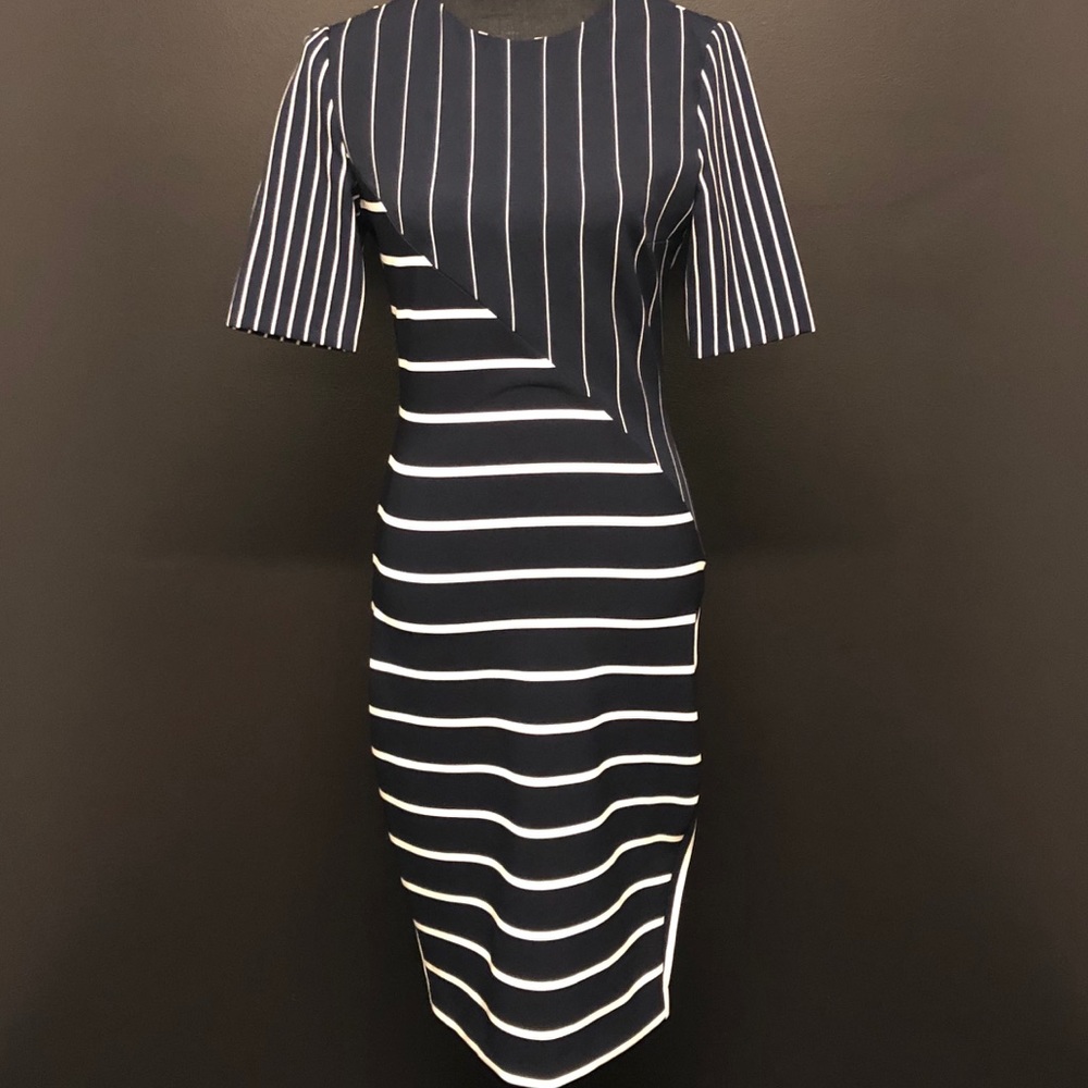 Zara Woman Striped Patchwork Tube Dress